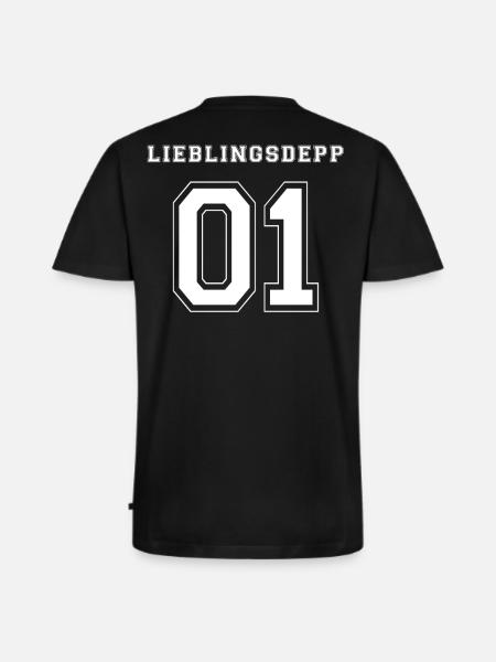 LIEBLINGSDEPP 01 - WHITE EDITION - Männer Premium Bio T-Shirt mit V-Ausschnitt - Schwarz