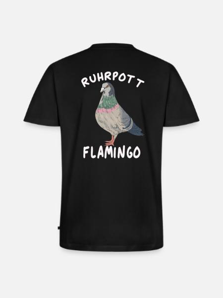 Ruhrpott Flamingo pigeon mining - Men's Premium Organic T-shirt with V-neck - black