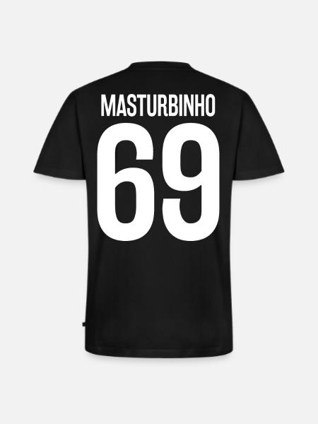 Masturbinho Kreisliga - Premium økologisk T-shirt med V-hals til mænd - sort