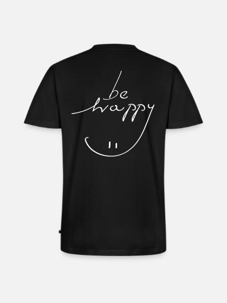 be happy smile - Men's Premium Organic T-shirt with V-neck - black