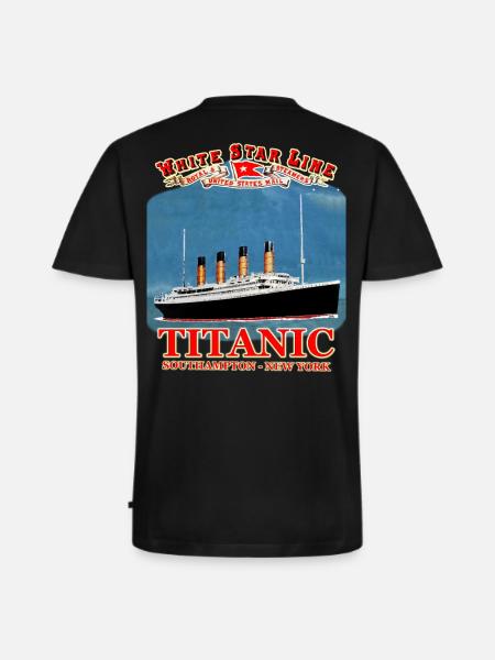 TITANIC creation Louis RUNEMBERG © Adagp - Men's Premium Organic T-shirt with V-neck - black