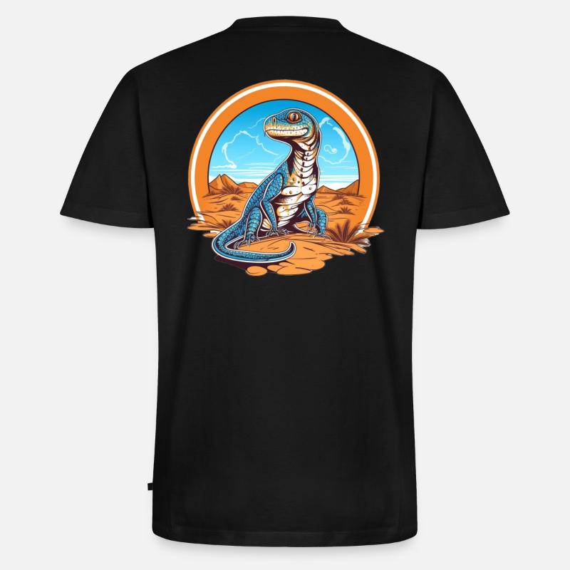 Lizard in Wüstenlandschaft Design - Männer Premium Bio T-Shirt mit V-Ausschnitt - Schwarz