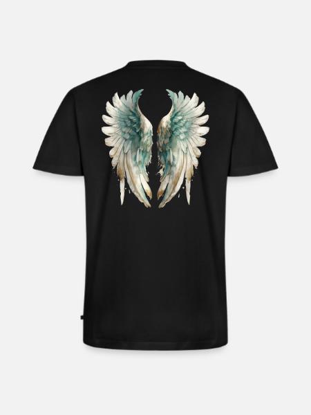 Ailes d'Ange aquarelle pastel - T-shirt encolure en V Premium bio Homme - noir