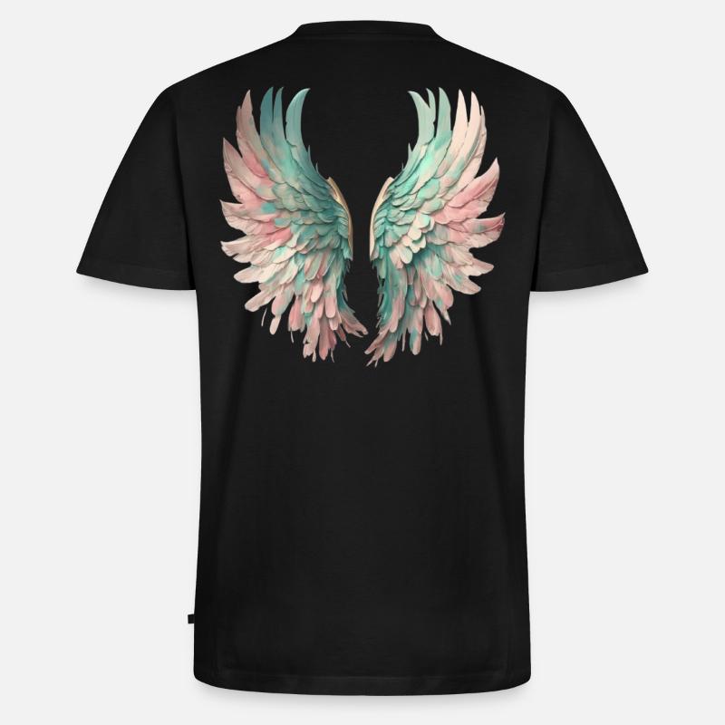 Ätherische Pastellflügel - Männer Premium Bio T-Shirt mit V-Ausschnitt - Schwarz