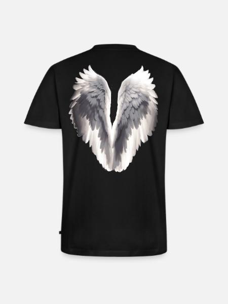 Angel wings - Men's Premium Organic T-shirt with V-neck - black