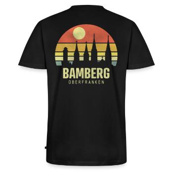 Bamberg Bamberger Stadt Oberfranken Koordinaten - Männer Premium Bio T-Shirt mit V-Ausschnitt - Schwarz - Hinten - Nico (187cm)
