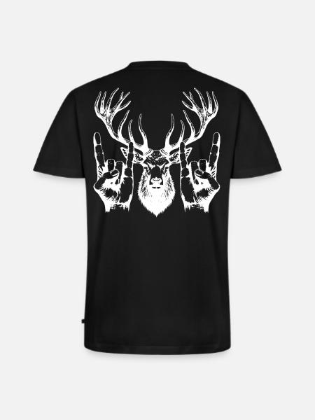 Metal Head Fork Sign Cool - Men's Premium Organic T-shirt with V-neck - black