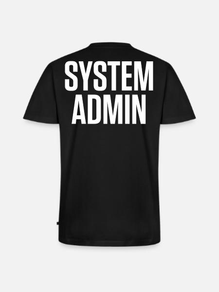 SYSTEM ADMIN - IT Tech Shirt Vit Font - Ekologisk premium-T-shirt med V-ringning herr - svart