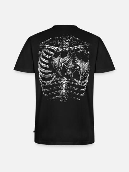 X-Ray Skeleton Body with Bat - Men's Premium Organic T-shirt with V-neck - black