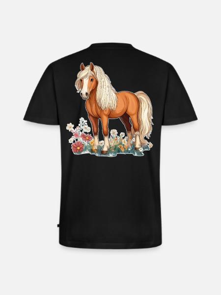 Pferd auf Wiese - Männer Premium Bio T-Shirt mit V-Ausschnitt - Schwarz