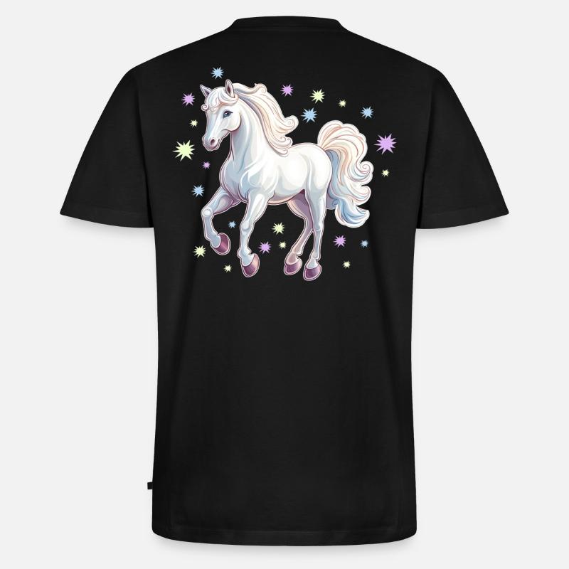 Pferd mit Sternen - Männer Premium Bio T-Shirt mit V-Ausschnitt - Schwarz