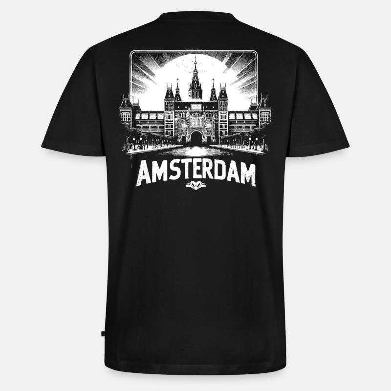 Cool Shirt Design from AMSTERDAM - Männer Premium Bio T-Shirt mit V-Ausschnitt - Schwarz