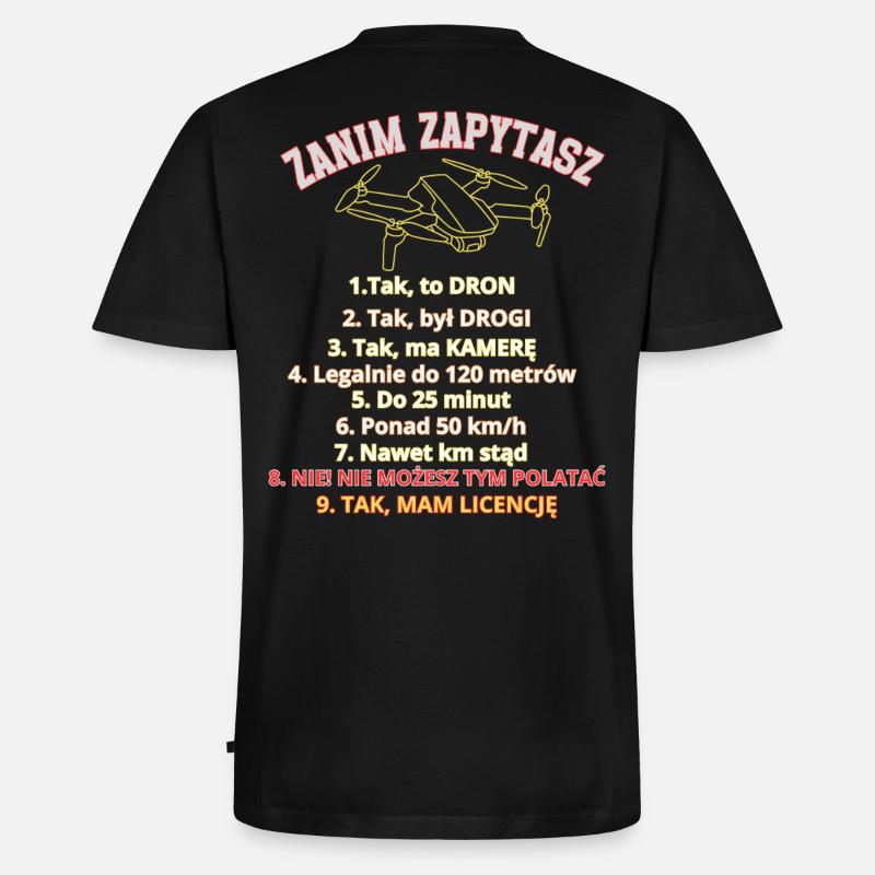 Dla pytających, zasady , Dron pilot - Männer Premium Bio T-Shirt mit V-Ausschnitt - Schwarz