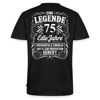 Eine Legende Edle 75 Jahre 75. Geburtstag Geschenk - Männer Premium Bio T-Shirt mit V-Ausschnitt - Schwarz - Hinten - Nico (187cm)