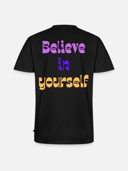 Believe in Yourself Retro Gradient - Men's Premium Organic T-shirt with V-neck - black