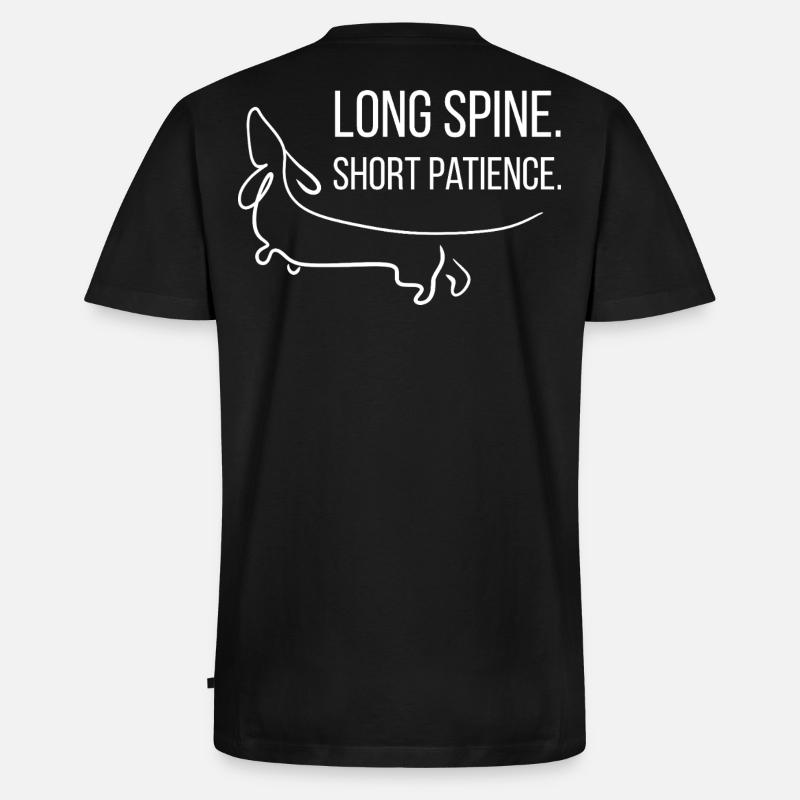 Kurzbeinig. Dickköpfig. Dackel. - Männer Premium Bio T-Shirt mit V-Ausschnitt - Schwarz