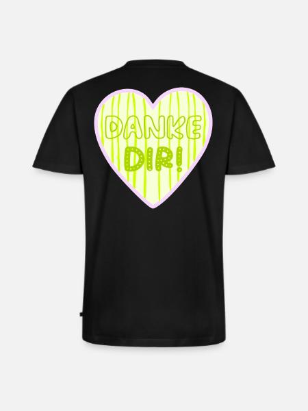 Danke Dir Herz - Männer Premium Bio T-Shirt mit V-Ausschnitt - Schwarz