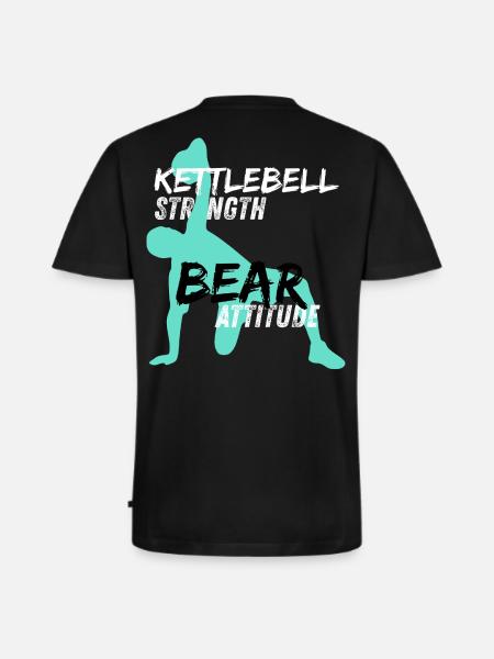 Kettlebell Stärke Bear Attitude - Männer Premium Bio T-Shirt mit V-Ausschnitt - Schwarz