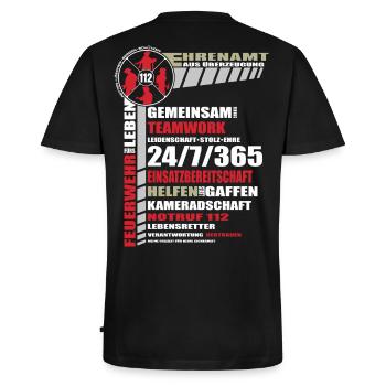 Überzeugendes Ehrenamt - Männer Premium Bio T-Shirt mit V-Ausschnitt - Schwarz - Hinten - Nico (187cm)