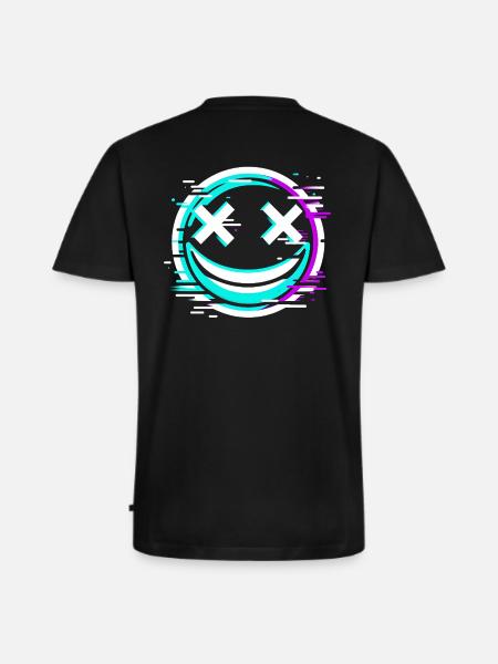 Distortion Smile Cyberpunk - Men's Premium Organic T-shirt with V-neck - black