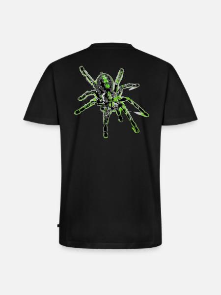 Tiger spider green, spider - Men's Premium Organic T-shirt with V-neck - black