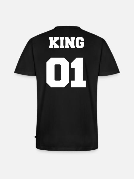 KING 01 White - Men's Premium Organic T-shirt with V-neck - black