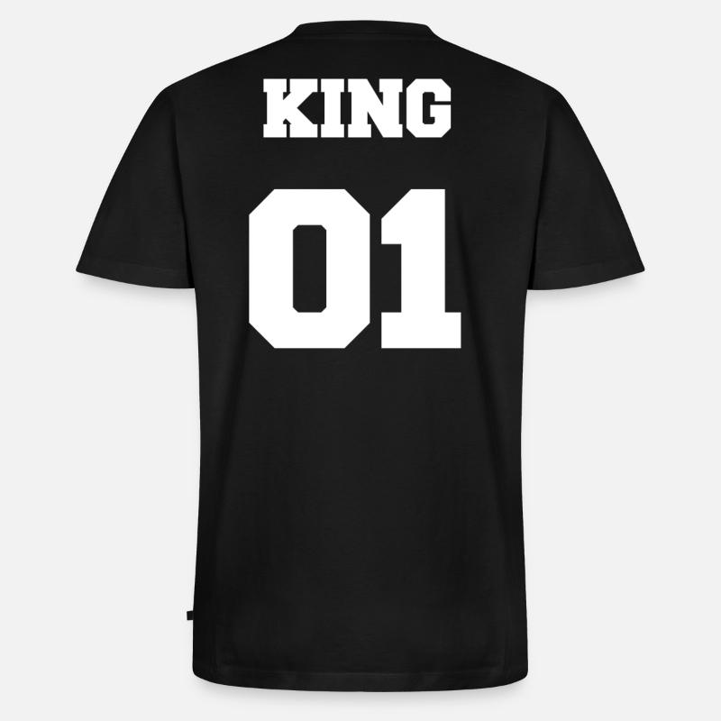 KING 01 White - Männer Premium Bio T-Shirt mit V-Ausschnitt - Schwarz