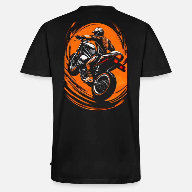 Biker Motorradfahrer - Männer Premium Bio T-Shirt mit V-Ausschnitt - Schwarz