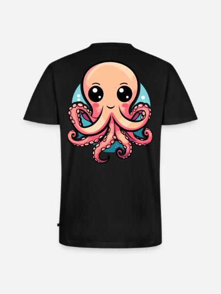 Adorable Kawaii Octopus - Men's Premium Organic T-shirt with V-neck - black