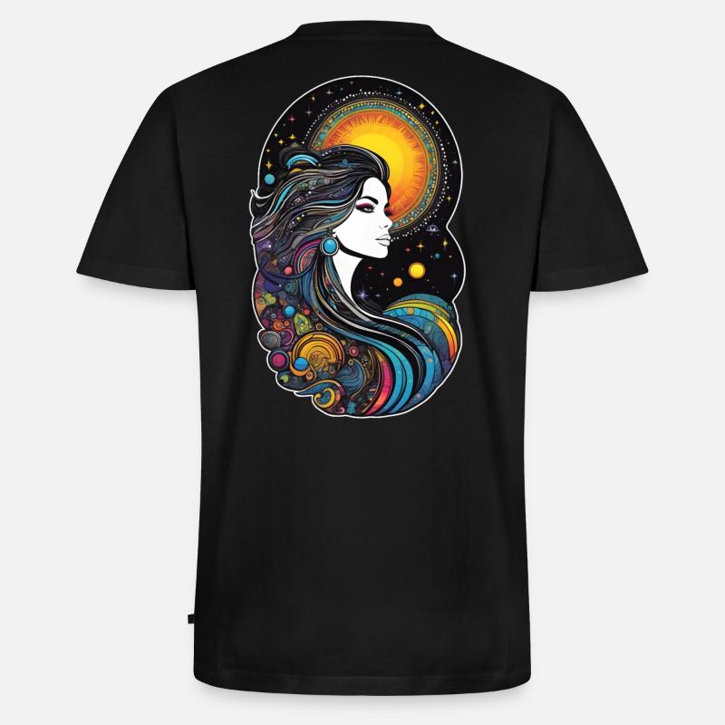 Kosmische Göttin der Schöpfung - Männer Premium Bio T-Shirt mit V-Ausschnitt - Schwarz