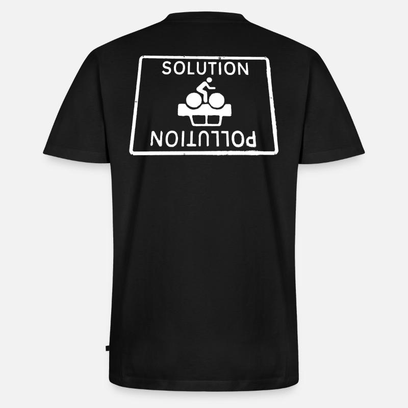 à la pollution, solution - T-shirt encolure en V Premium bio Homme - noir