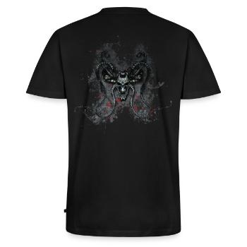 Gothic Monster Skull Paint Splatter Art - Men's Premium Organic T-shirt with V-neck - black - Back - Nico (187cm)