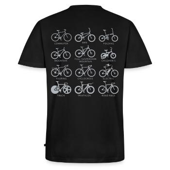 Fahrradfahrräder Fahrräder Fahrräder Radfahren Radfahren Radfahren - Männer Premium Bio T-Shirt mit V-Ausschnitt - Schwarz - Hinten - Nico (187cm)