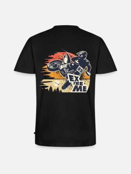 motorcykel motocross motocross motorcykel kryds - Premium økologisk T-shirt med V-hals til mænd - sort