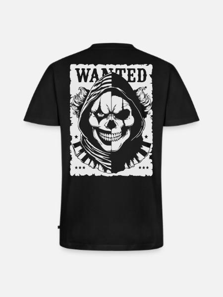 Wanted Skull Pullover Hoodie Poster - Men's Premium Organic T-shirt with V-neck - black