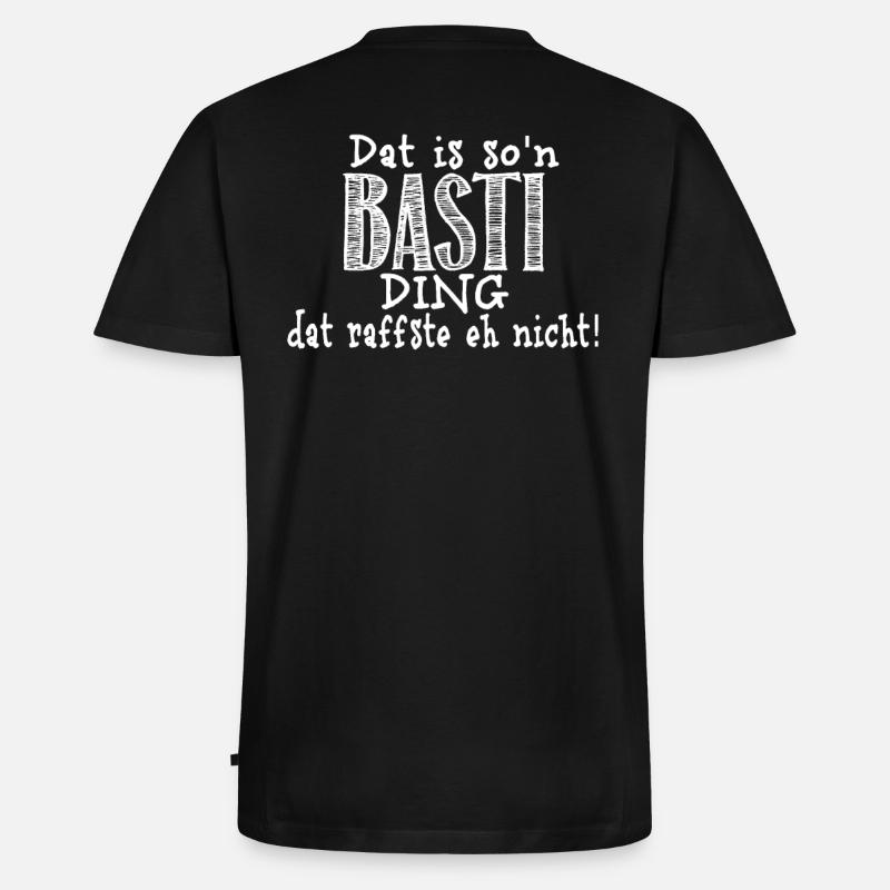 Basti - Männer Premium Bio T-Shirt mit V-Ausschnitt - Schwarz