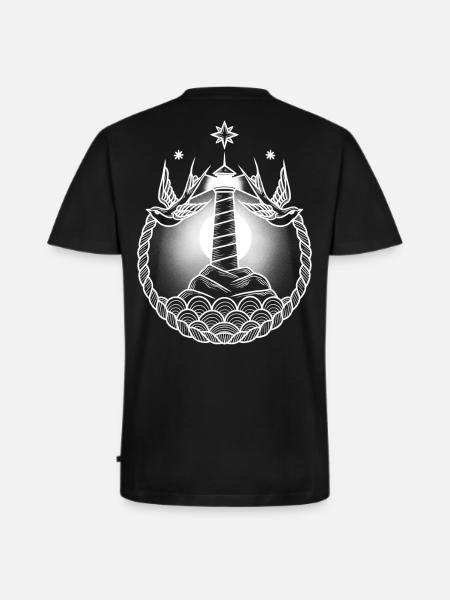 Lighthouse swallow - Men's Premium Organic T-shirt with V-neck - black
