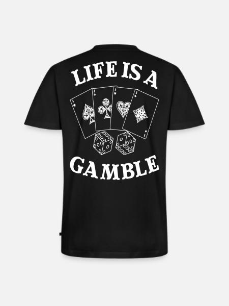 GAMBLE - Männer Premium Bio T-Shirt mit V-Ausschnitt - Schwarz