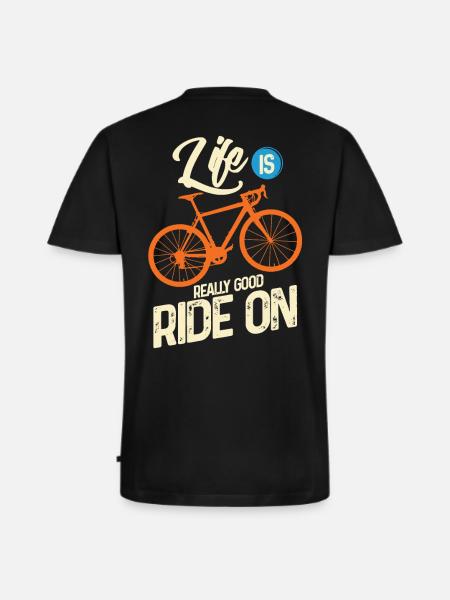 Cycling - Men's Premium Organic T-shirt with V-neck - black