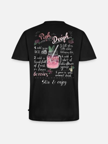 Pink Drink - Männer Premium Bio T-Shirt mit V-Ausschnitt - Schwarz