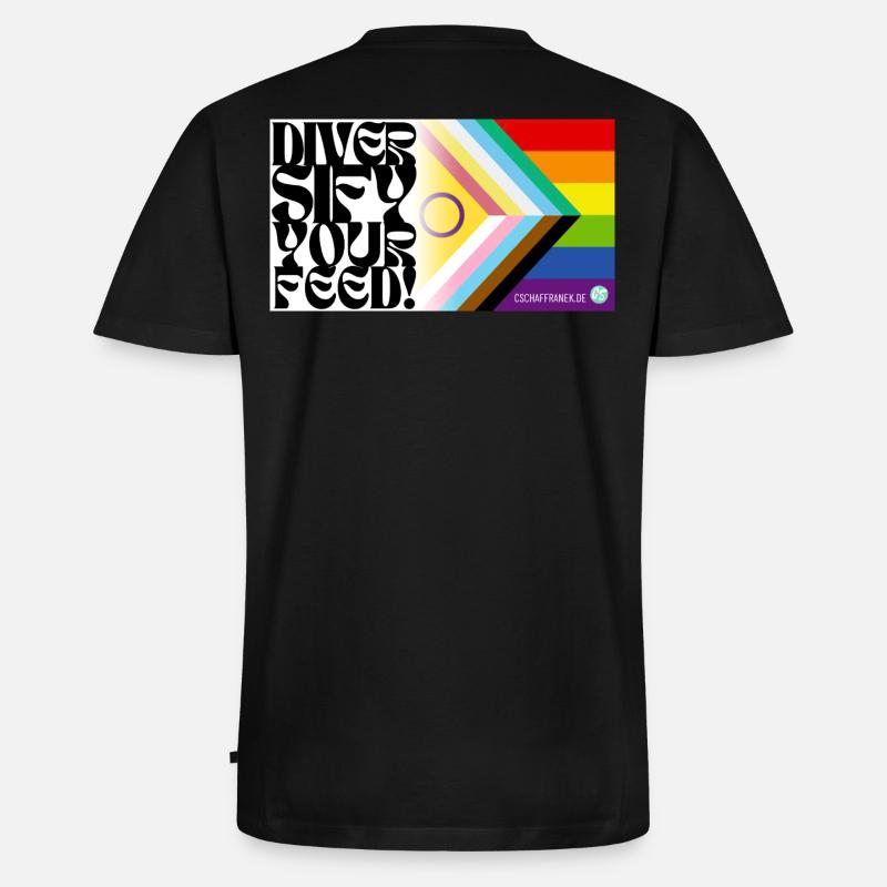 🌈♿ Pride & Disability – Inklusive Flagge - Männer Premium Bio T-Shirt mit V-Ausschnitt - Schwarz
