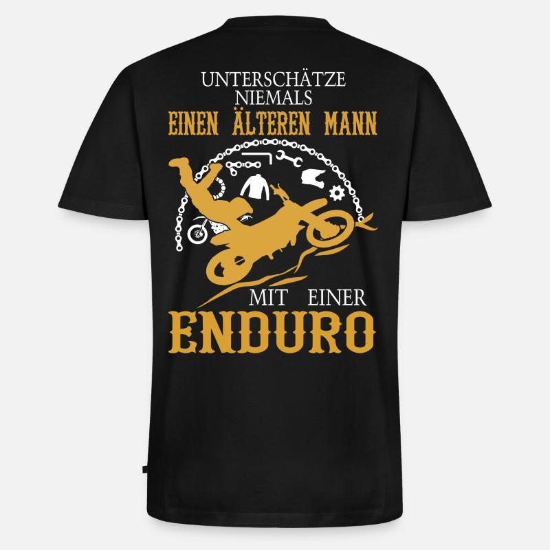 Älterer Mann Enduro - Männer Premium Bio T-Shirt mit V-Ausschnitt - Schwarz