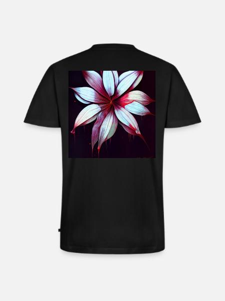 Red Flower - Männer Premium Bio T-Shirt mit V-Ausschnitt - Schwarz