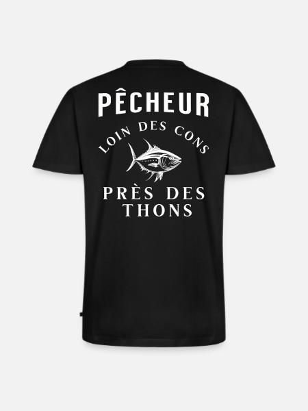 humour pêche - T-shirt encolure en V Premium bio Homme - noir