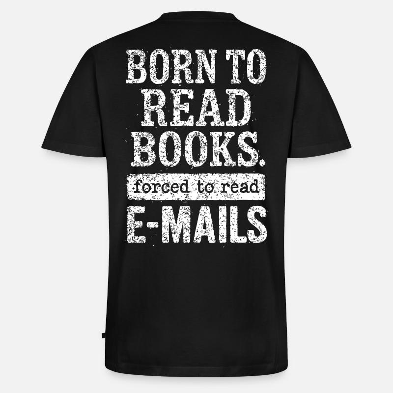 Born to Read Books – Statement - Männer Premium Bio T-Shirt mit V-Ausschnitt - Schwarz
