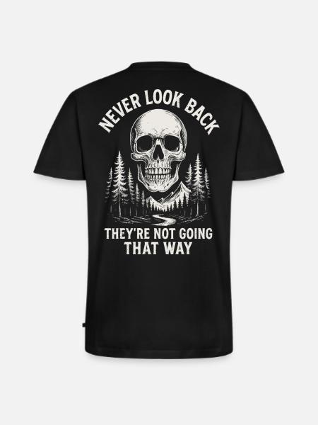 Skull Forest Never Back - Men's Premium Organic T-shirt with V-neck - black