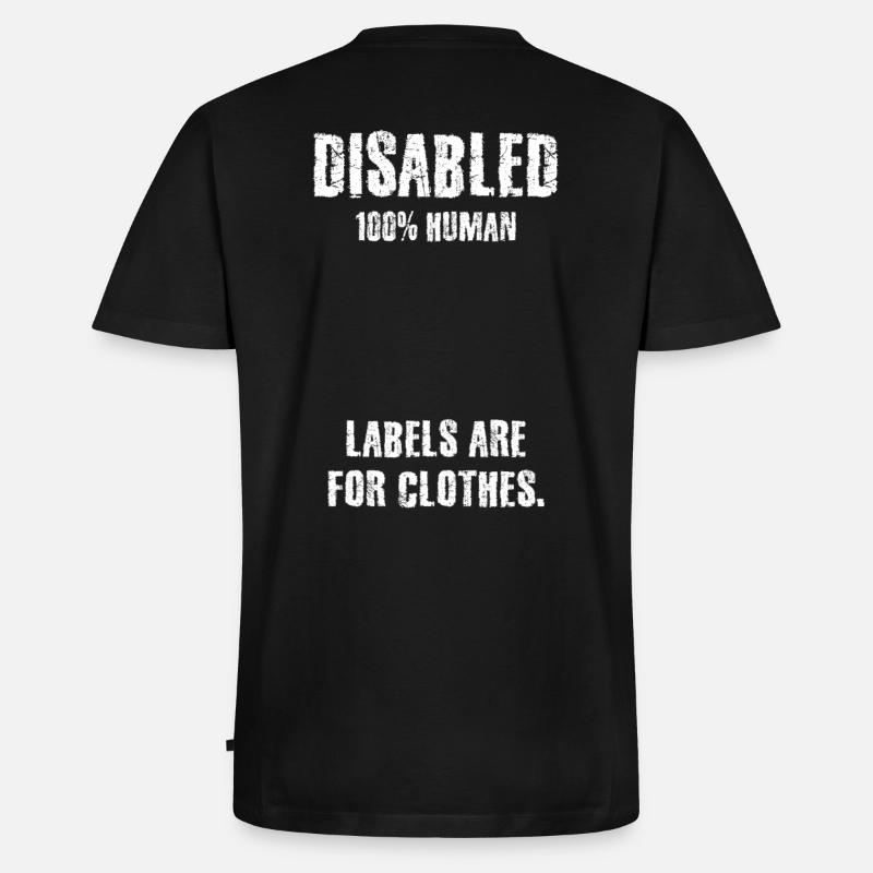 Solidarité, handicap, handicap, inclusion - T-shirt encolure en V Premium bio Homme - noir