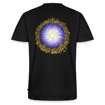 Design mit Auge - Männer Premium Bio T-Shirt mit V-Ausschnitt - Schwarz - Hinten - Nico (187cm)