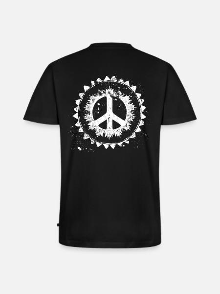 Urban Retro Peace Sign - Men's Premium Organic T-shirt with V-neck - black