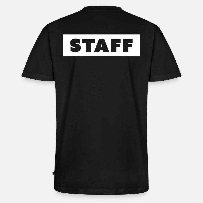 STAFF - Männer Premium Bio T-Shirt mit V-Ausschnitt - Schwarz